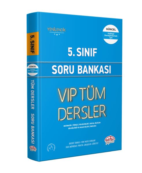 Editör 5 Sınıf VIP Tüm Dersler Soru Bankası Mavi Kitap