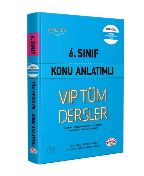 Editör 6 Sınıf VIP Tüm Dersler Konu Anlatımlı Mavi Kitap