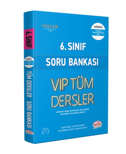 Editör 6 Sınıf VIP Tüm Dersler Soru Bankası Mavi Kitap