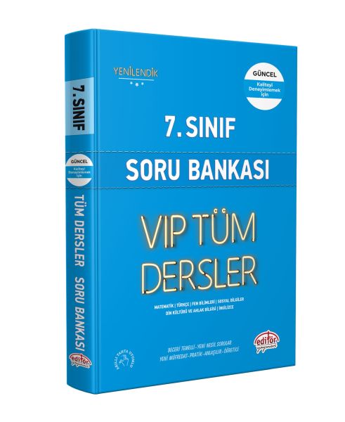 Editör 7 Sınıf VIP Tüm Dersler Soru Bankası Mavi Kitap