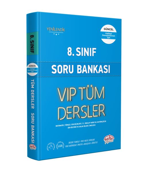 Editör 8 Sınıf VIP Tüm Dersler Soru Bankası Mavi Kitap