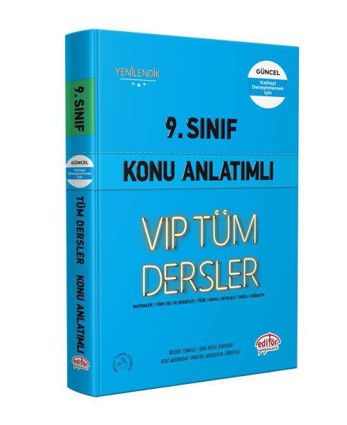 Editör 9 Sınıf VIP Tüm Dersler Konu Anlatımlı Mavi Kitap