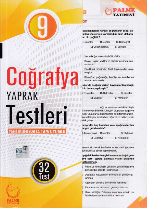 Palme 9Sınıf Coğrafya Yaprak Test Yeni