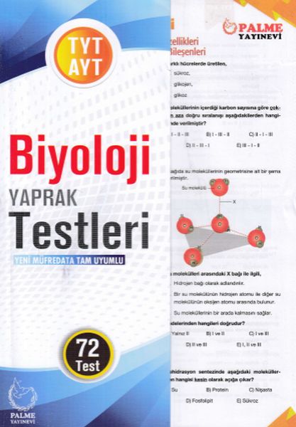 Palme TYT AYT Biyoloji Yaprak Test Yeni