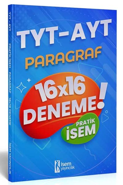 İsem 2022 TYT AYT Pratik İsem Kazandıran Paragraf 16x16 Deneme İsem Yayıncılık