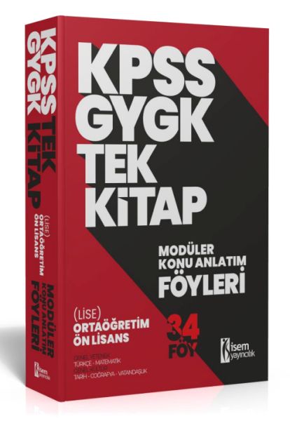 İsem Yayıncılık 2024 Kpss Gygk OrtaöğretimÖnlisans Tek Kitap Modüler Konu Anlatım Föyleri