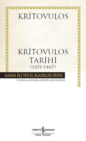 Kritovulos Tarihi 14511467  Hasan Ali Yücel Klasikleri Ciltli