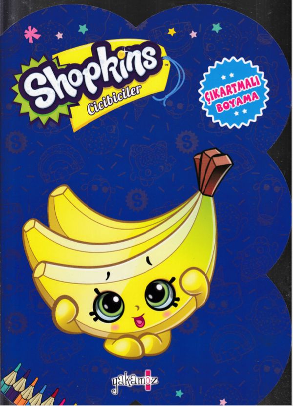 Shopkins Cicibiciler  Lacivert Çıkartmalı Boyama