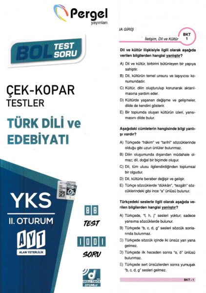 Pergel AYT Türk Dili ve Edebiyatı ÇekKopar Yaprak Test Yeni