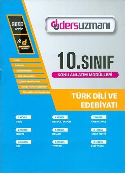 Ders Uzmanı 10 Sınıf Türk Dili ve Edebiyatı Konu Anlatım Modülleri Yeni