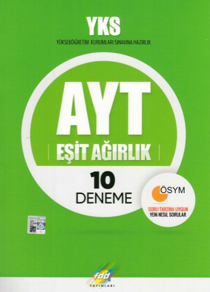 FDD YKS  AYT Eşit Ağırlık 10 Deneme Yeni