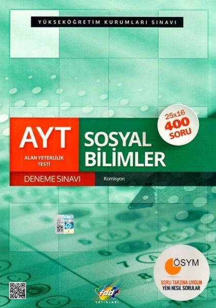 FDD AYT Sosyal Bilimler 25li Deneme Sınavları 25x16 Yeni