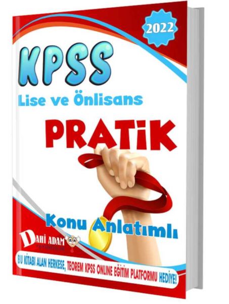 Dahi Adam 2022 KPSS Lise Ön Lisans Genel Yetenek Genel Kültür Pratik Konu Anlatımlı Tek Kitap