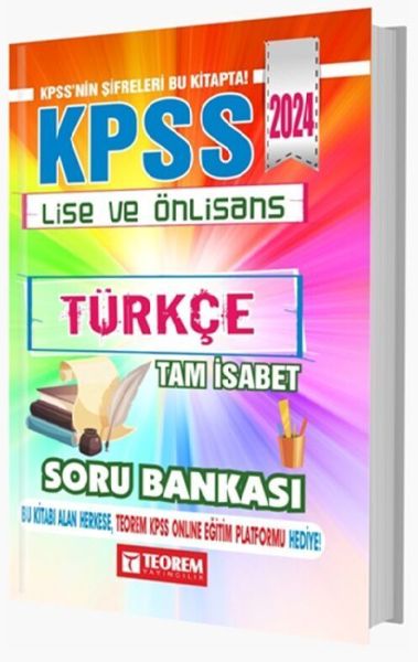 Teorem Yayınları 2024 KPSS Lise Ön Lisans Türkçe Tam İsabet Soru Bankası