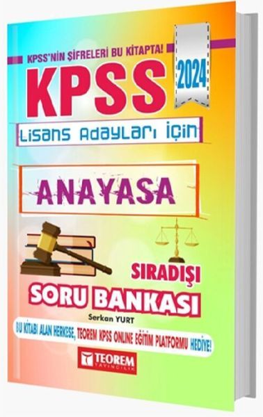 Teorem Yayınları 2024 KPSS Anayasa Vatandaşlık Sıradışı Soru Bankası