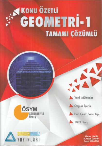 Sıradışı Analiz Geometri Tamamı Çözümlü Konu Özetli Soru Bankası