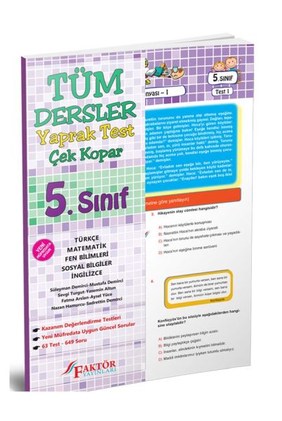 Faktör 5 Sınıf Tüm Dersler Yaprak Test Yeni