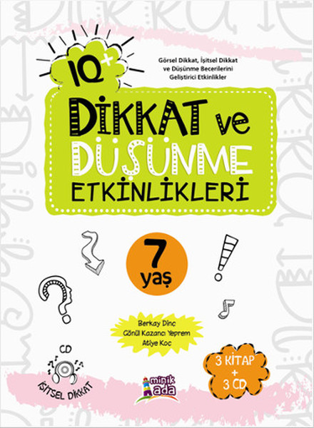 IQ+ Dikkat ve Düşünme Etkinlikleri 7 Yaş 3 Kitap + 3 CD