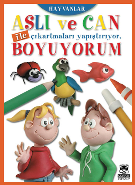 Aslı ve Can ile Çıkartmaları Yapıştırıyor Boyuyorum  Hayvanlar