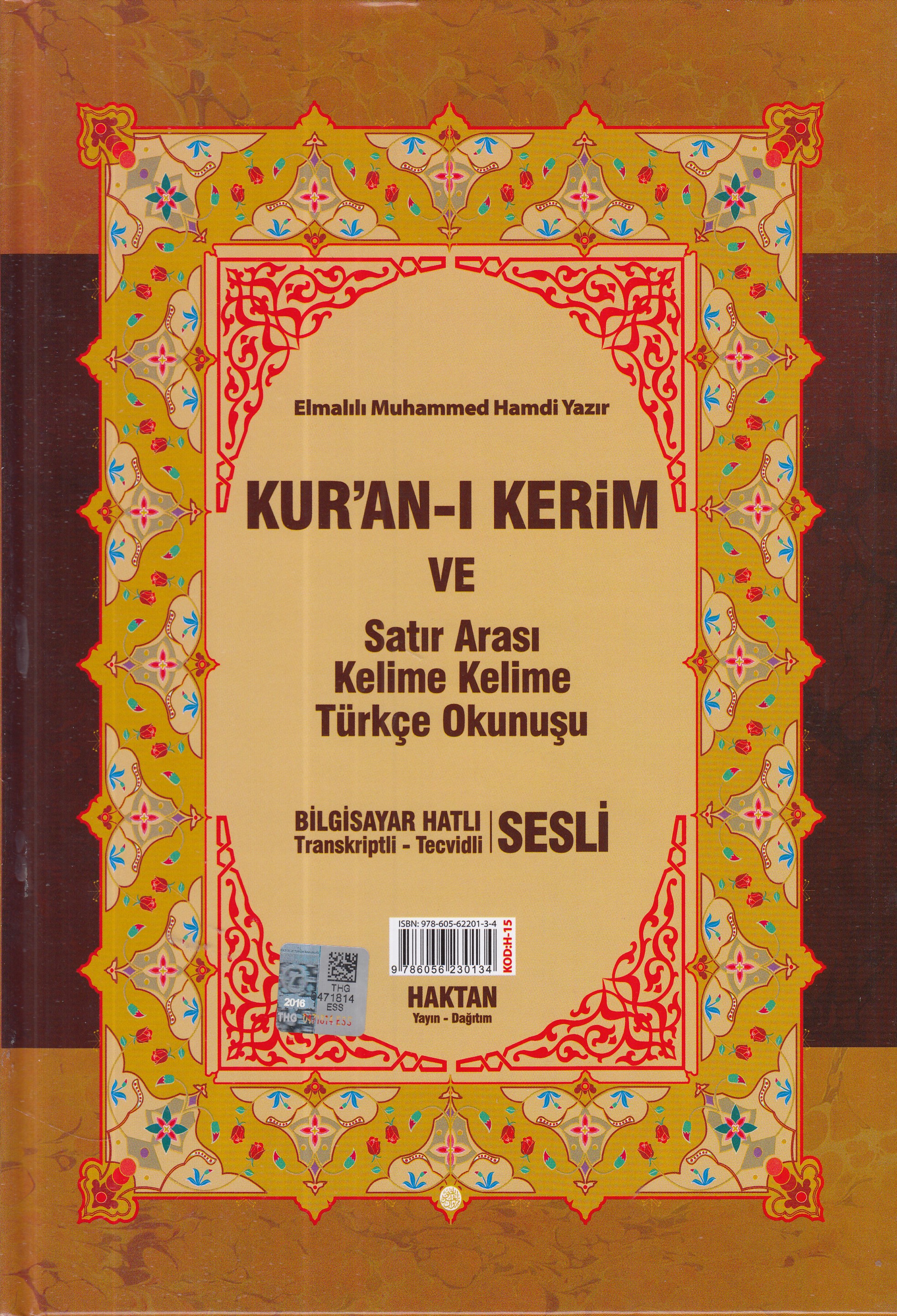 Kuranı Kerim Satır Arası Kelime Kelime Türkçe Okunuşlu  Orta Boy