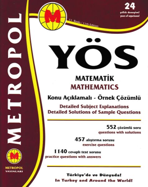 Metropol YÖS Matematik Konu Anlatımlı  Örnek Çözümlü Yeni