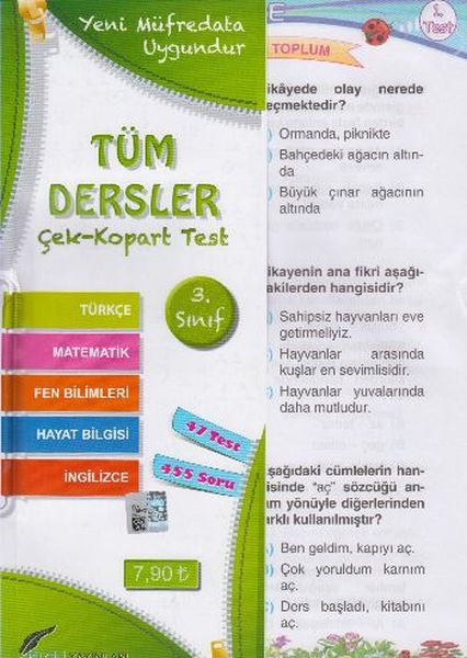 Bilgili 3 Sınıf Tüm Dersler Yaprak Test