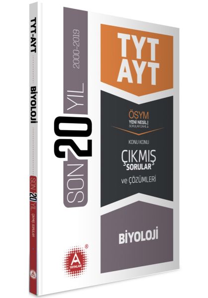 A Yayınları TYT AYT Biyoloji Son 20 Yıl Konu Konu Çıkmış Sorular Yeni