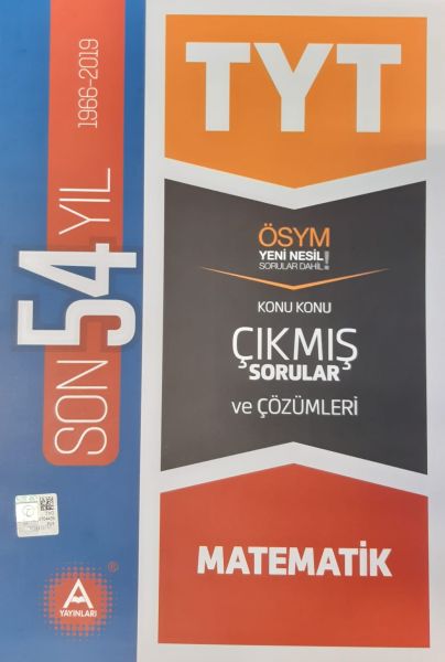 A Yayınları TYT Matematik Son 54 Yıl Çözümlü Çıkmış Sorular