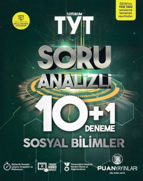 Puan TYT Sosyal Bilimler Soru Analizli 10 + 1 Deneme Yeni