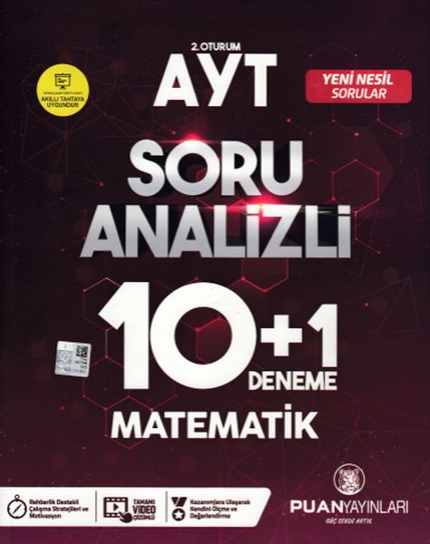 Puan AYT 2 Oturum Soru Analizli 10+1 Deneme Matematik  Yeni