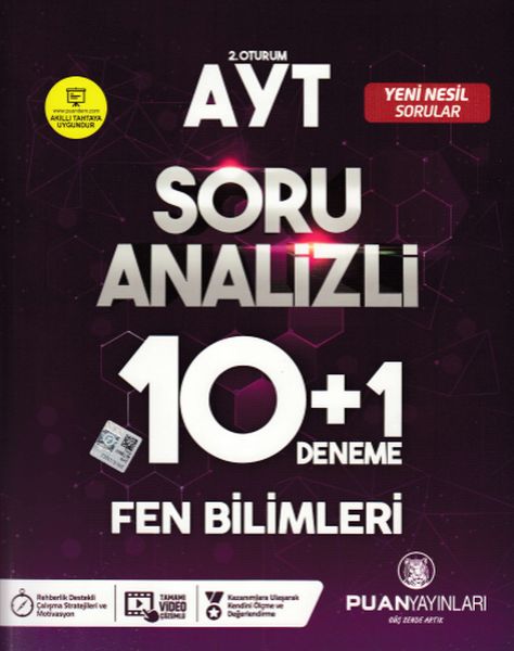 Puan AYT 2 Oturum Soru Analizli 10+1 Deneme Fen Bilimleri Yeni