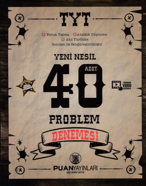 Puan TYT Yeni Nesil 40 Adet Problem Denemesi Yeni