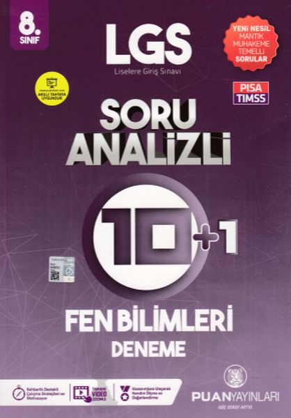 Puan 8 Sınıf LGS Fen Bilimleri Soru Analizli 10+1 Deneme Yeni