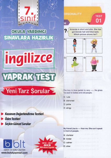 Bulut 7 Sınıf İngilizce Yaprak Test Yeni