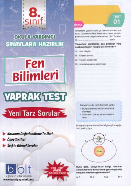 Bulut 8 Sınıf Fen Bilimleri Yaprak Test