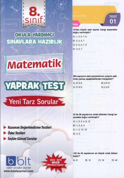 Bulut 8 Sınıf Matematik Yaprak Test