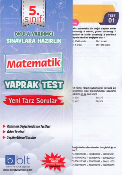 Bulut 5 Sınıf Matematik Yaprak Test Yeni