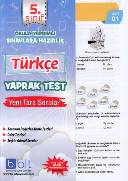 Bulut 5 Sınıf Türkçe Yaprak Test Yeni