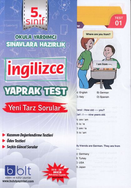 Bulut 5 Sınıf İngilizce Yaprak Test Yeni