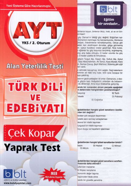 Bulut AYT Türk Dili ve Edebiyatı Yaprak Test Yeni