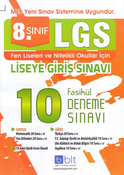 Bulut 8 Sınıf LGS 10 Deneme Fasikül Yeni