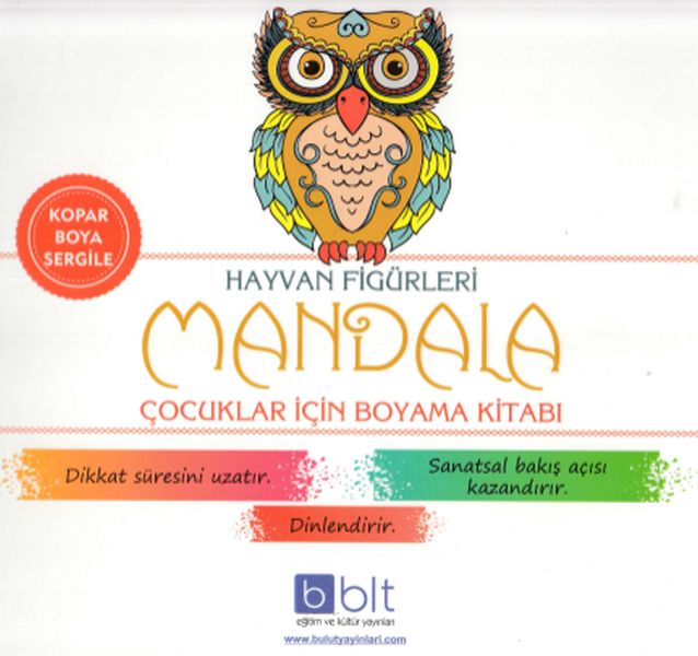 Hayvan Figürleri Mandala Çocuklar İçin Boyama Kitabı