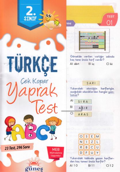 Güneş 2Sınıf Türkçe Yaprak Test Yeni