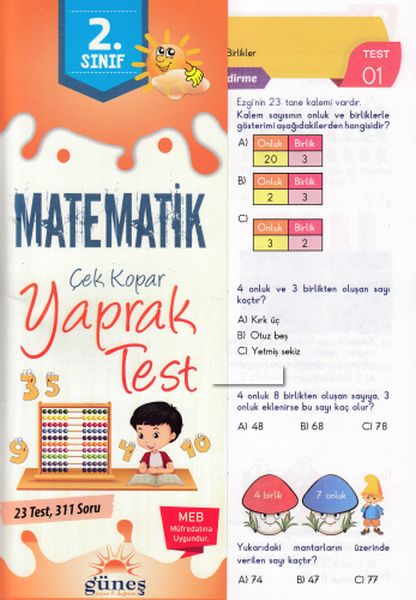 Güneş 2Sınıf Matematik Yaprak Test Yeni