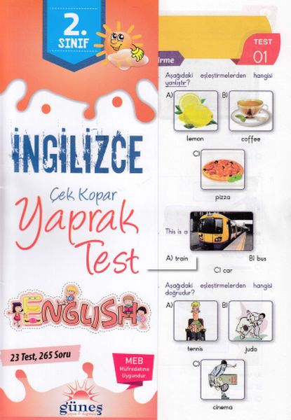 Güneş 2 Sınıf İngilizce Yaprak Test Yeni