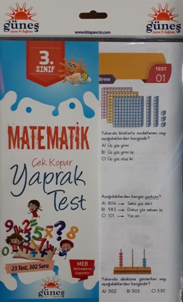 Güneş 3Sınıf Matematik ÇekKopar Yaprak Test Yeni