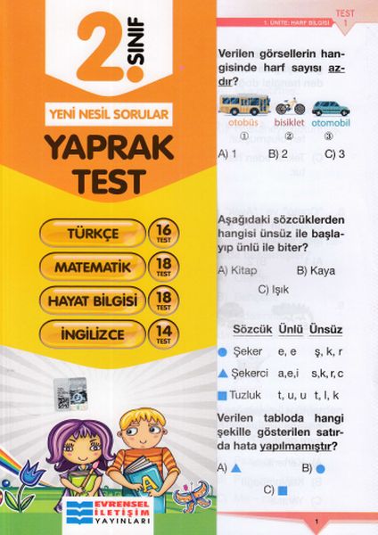 Evrensel İletişim 2 Sınıf Tüm Dersler Yaprak Test Yeni