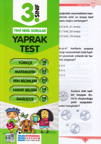 Evrensel 3 Sınıf Tüm Dersler Yaprak Testler Yeni