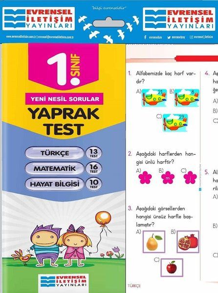 Evrensel 1 Sınıf Tüm Dersler Yaprak Testler Yeni