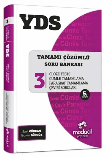 Modadil YDS Tamamı Çözümlü Modüler Soru Bankası Serisi 3 Yeni